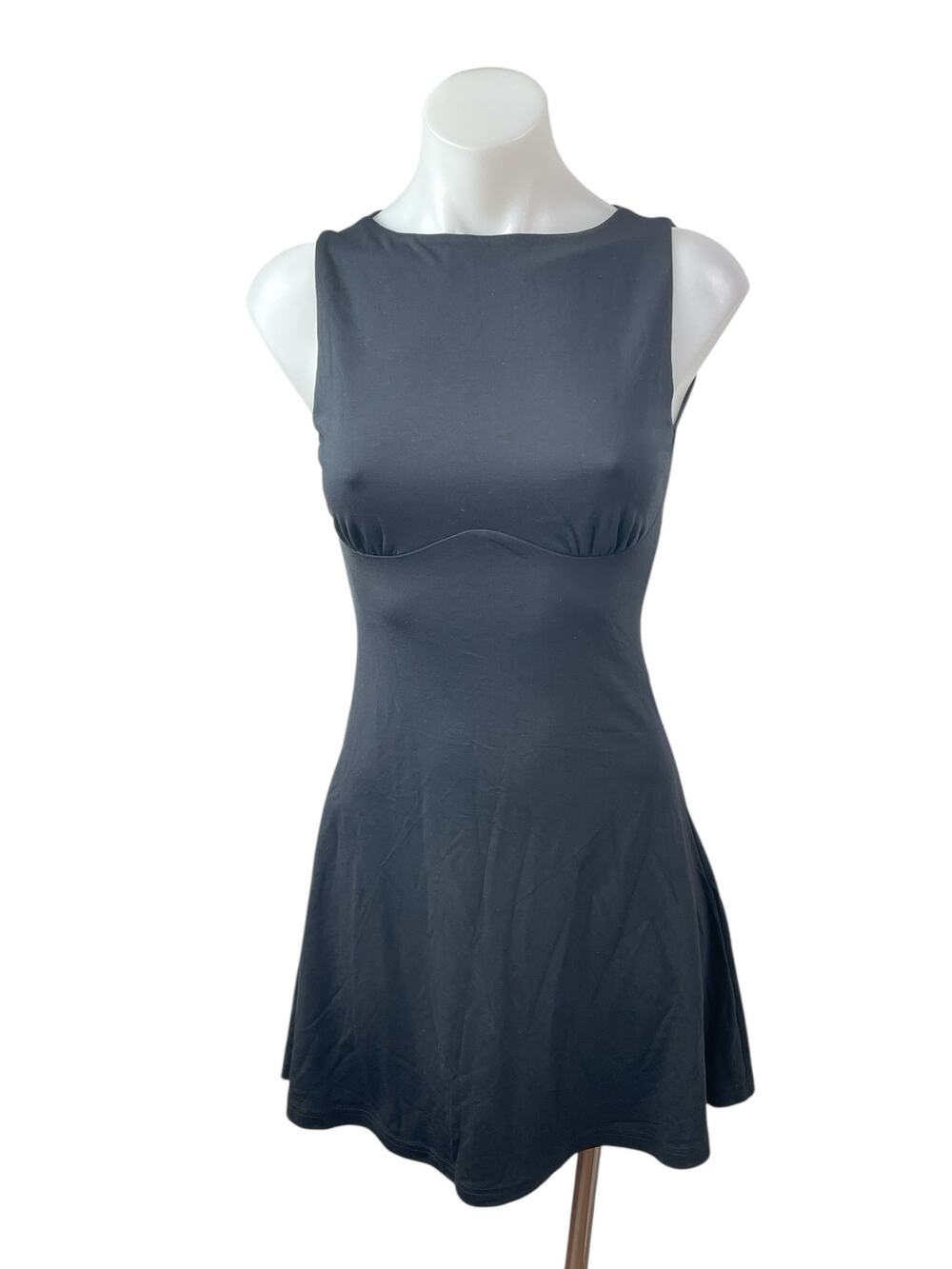 OGL Gray Sleeveless Boat Neck Bustier A Line Fit & Flare Mini Dress Size XS